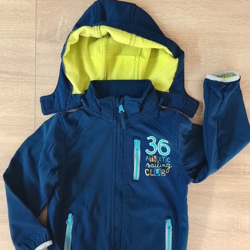 Orchestra fleece jacket like new for boy, blue and yellow, 104 cm