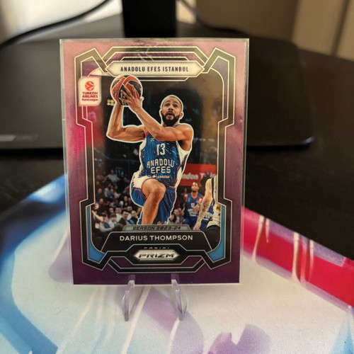 Darius Thompson 2023-24 Panini Prizm Turkish Airlines EuroLeague Purple Prizm card, like new