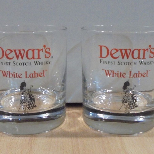 Dewar's Scotch Whisky set of two promotional glasses used