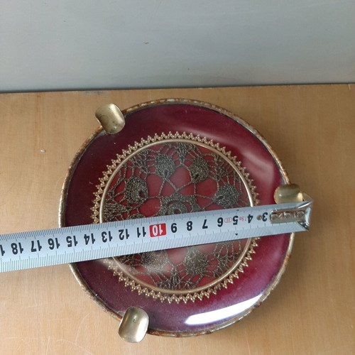 Embroidered ashtray used from 60s-70s for vintage decoration