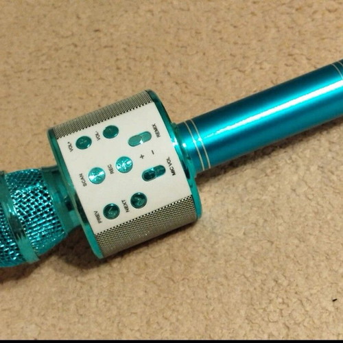 Wireless karaoke microphone MaxKm01 Bluetooth model WS858 blue, like new