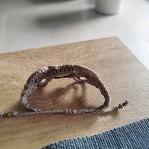 Handmade macrame bracelet like new with semi-precious stone