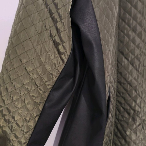 Plus Size Jacket new NoS khaki with black quilted and leather details
