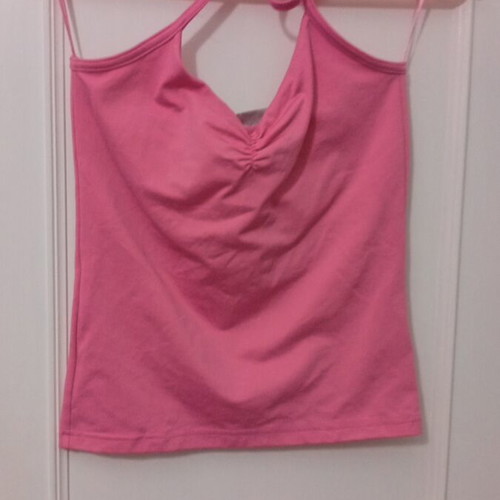 Blouse tied at neck, pink, like new, one size