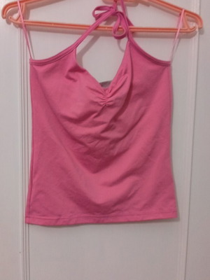 Blouse tied at neck, pink, like new, one size