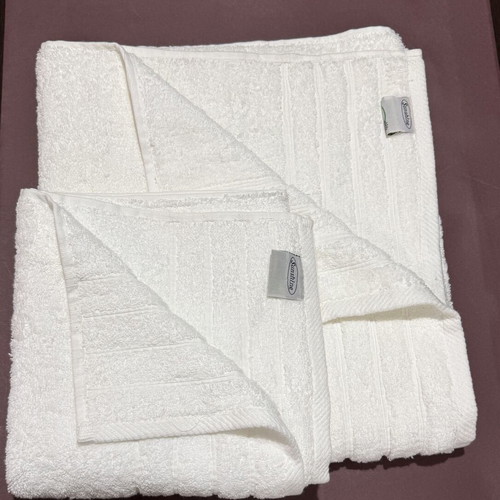 Towel Sets 100% Cotton White, 2 Bath and Face Towels