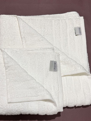 Towel Sets 100% Cotton White, 2 Bath and Face Towels