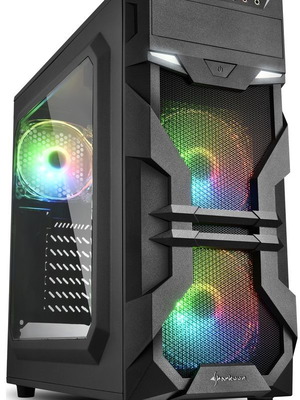 Sharkoon VG7-W RGB Gaming Midi Tower Компютърен корпус с прозорец отстрани Черен