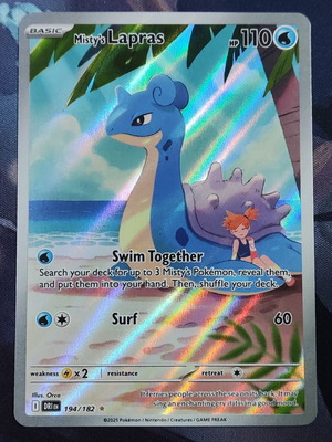 Misty's Lapras Illustration Rare Destined Rivals Pokemon card