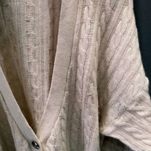 XXL wool cardigan used, pink with metal buttons