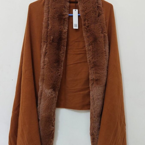 Shop And Co women's scarf with fur, new, brown