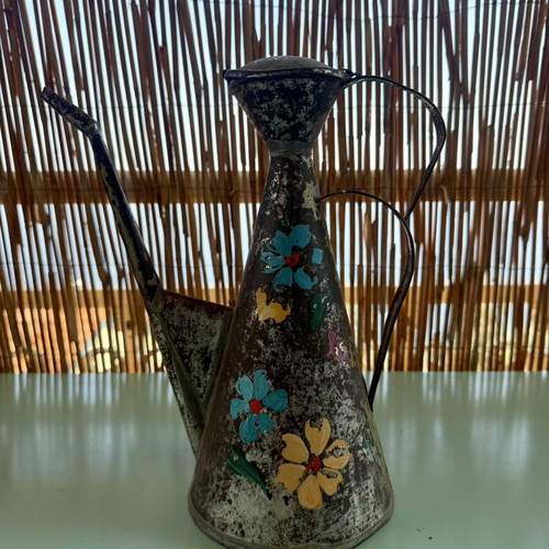 Vintage oil container used, decorative item