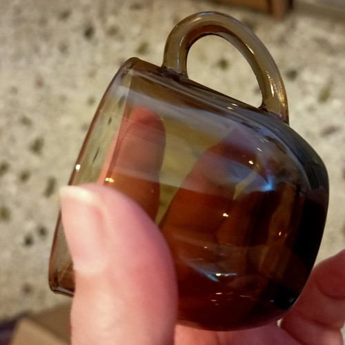 Vereco France Coffee Cup Set vintage 1960-1970 like new, smoked brown
