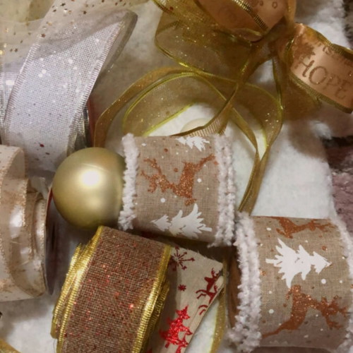 Christmas tree ornaments like new, branches and garlands