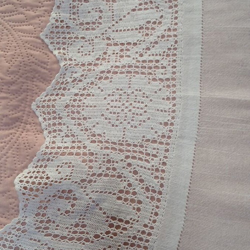 Handmade set of two white table runners, new, linen fabric