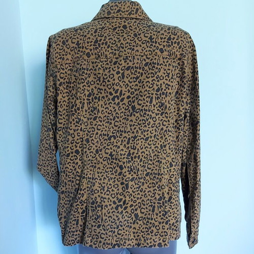 Bpc Selection Leopard Print Denim Jacket like new, sizes XXL-4XL