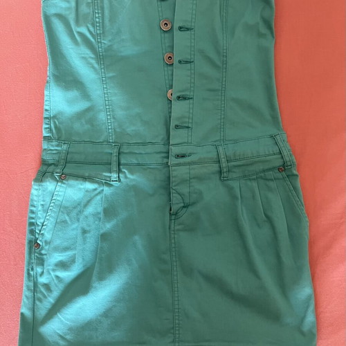 Naf Naf Vintage Y2K Strapless Mini Dress Emerald Green used