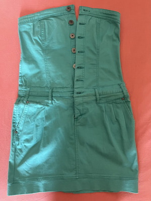 Naf Naf Vintage Y2K Strapless Mini Dress Emerald Green used