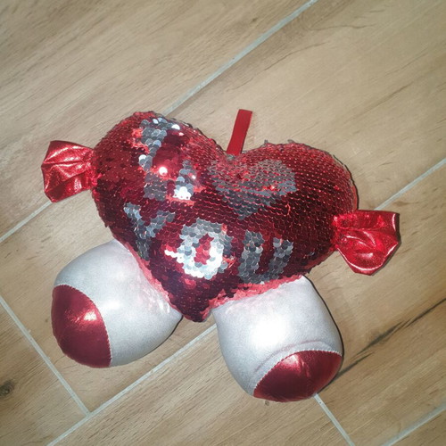 Plush heart with rhinestones like new