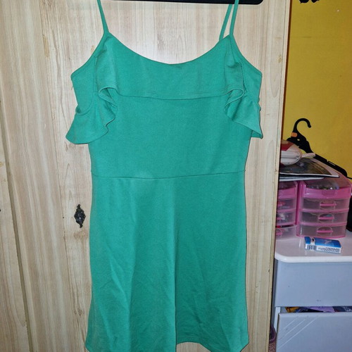 Pink Woman dress green size XL like new with straps