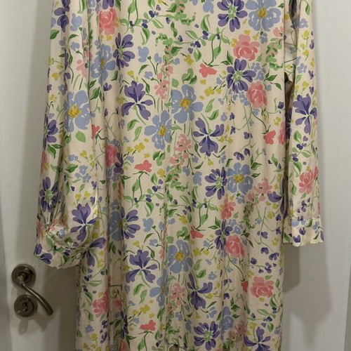 Plus size long floral shirt dress, XXL to 5XL
