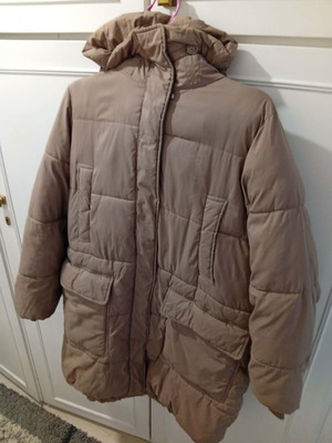 Long women's coat H&M small like new, beige brown