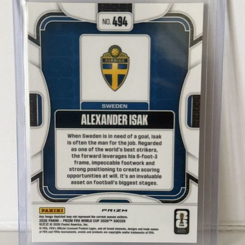 2026 Panini Prizm FIFA World Cup Alexander Isak Silver Prizm Card new