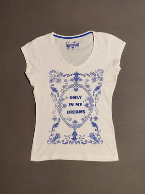 T-shirt Atmosphere y2k white and blue size S like new
