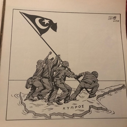 Two books of cartoons by Ilias Skoulas used, one with autograph