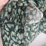 Green Abstract Print Button-Up Shirt, Women's Size L