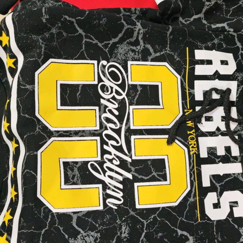 Helman Rebels Brooklyn Streetwear Hoodie used, black and yellow, size M