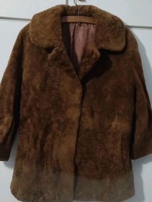 KARA vintage χειροποίητο γυναικείο παλτό από αληθινή γούνα σε καφέ