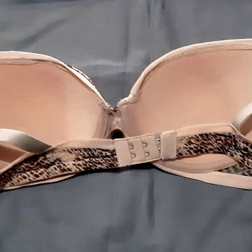 Zara/Ousho 80B Bra with Padding, Animal Print Brown Beige, Like New
