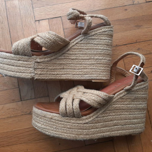 Wedge platform women’s shoes rope size 39 like new, summer, beige