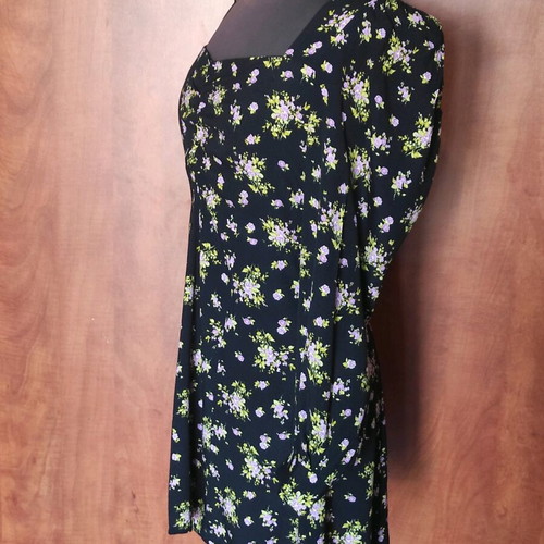 Zara floral mini dress with ruching and sweetheart neckline like new