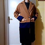  Καμηλό παλτό colorblock