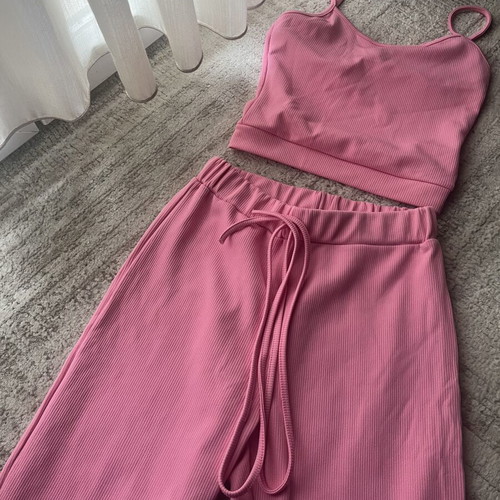 Fullah Sugah set top and pants like new, pink, spring/summer