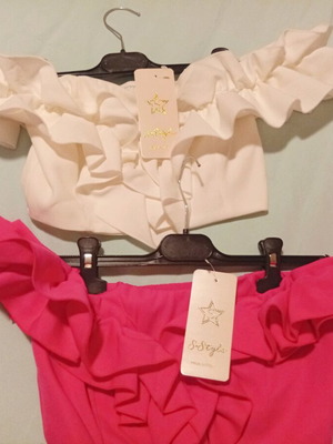 S-STYLE Women's Bustier Tops new, white and pink, Italian design
