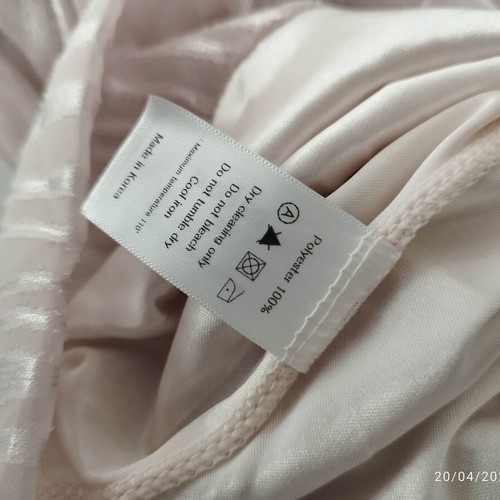 Mina UK Mini Dress blush pink silk-look ruffles size M like new
