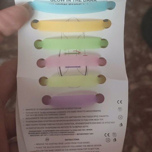 Silicone shoelaces glowing in the dark