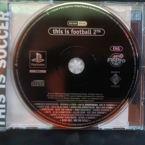 This Is Football 2 PS1 game used, functional demo