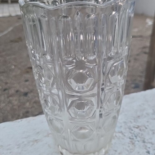 Retro glass vase 23cm height and 14cm diameter, used