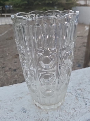 Retro glass vase 23cm height and 14cm diameter, used