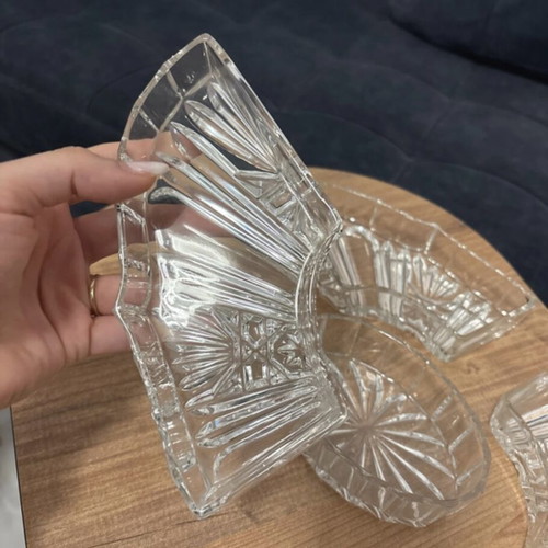 Crystal set of 5 serving bowls
