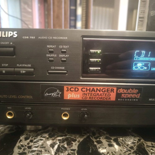 Philips CDR 785 3-disc CD changer used, with recorder