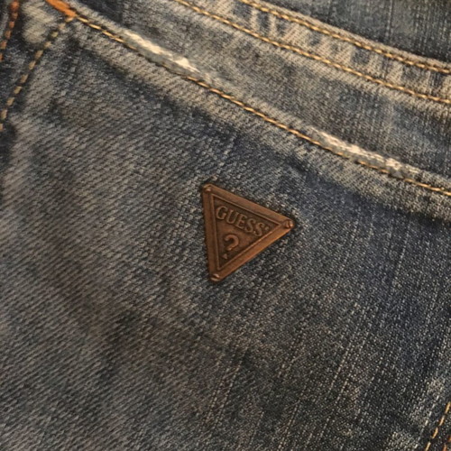 Guess jeans with rips, like new, size 27 blue