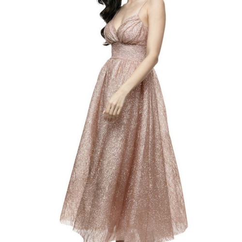 Dress with glitter like new, pink and gold midi A-line, size M