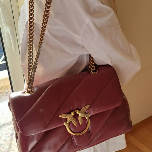 Pinko shoulder bag new, bordeaux, soft leather
