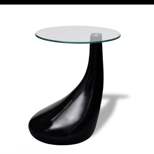 Black Tear Coffee Table with Glass, like new