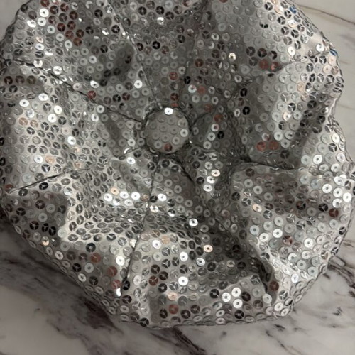 Newsboy hat with silver sequins 70s new
